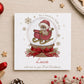 Personalised Grandson First Christmas Card – Teddy Snow Globe