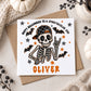 Personalised Skeleton Halloween Card for Boys – Kids Halloween Card