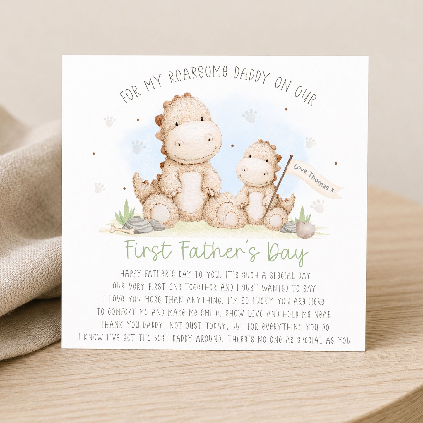 Daddy First Father’s Day Dinosaur Card