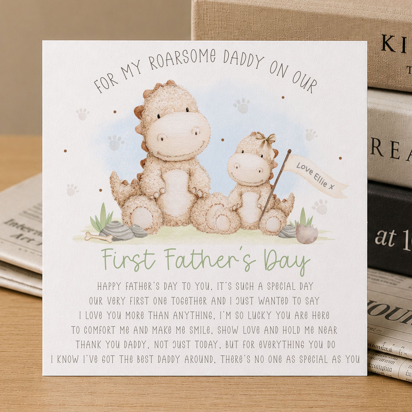 Daddy First Father’s Day Dinosaur Card