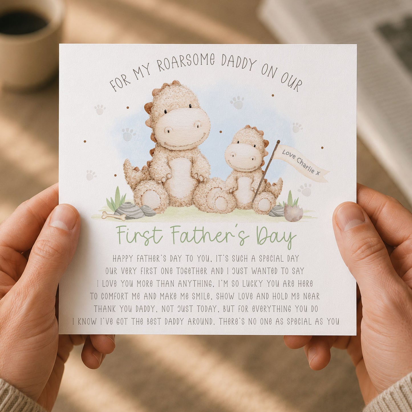 Daddy First Father’s Day Dinosaur Card