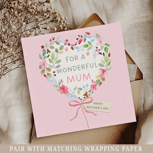 Mother’s Day Floral Heart Card