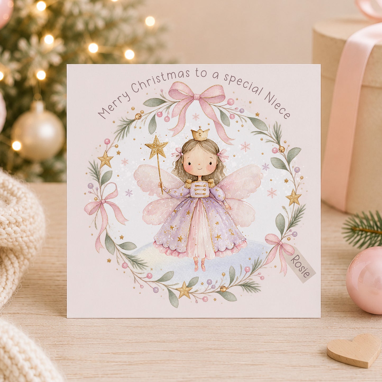 Personalised Granddaughter Christmas Card – Nutcracker Fairy Design