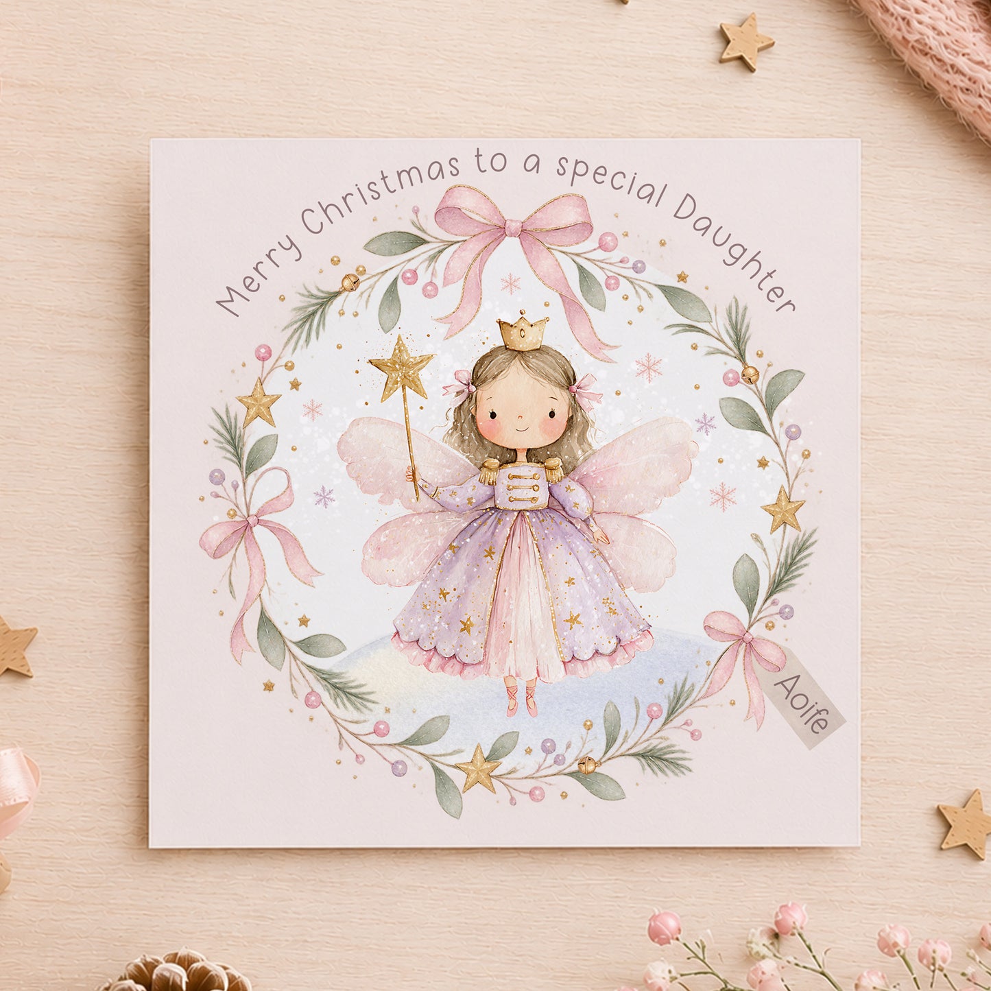 Personalised Granddaughter Christmas Card – Nutcracker Fairy Design