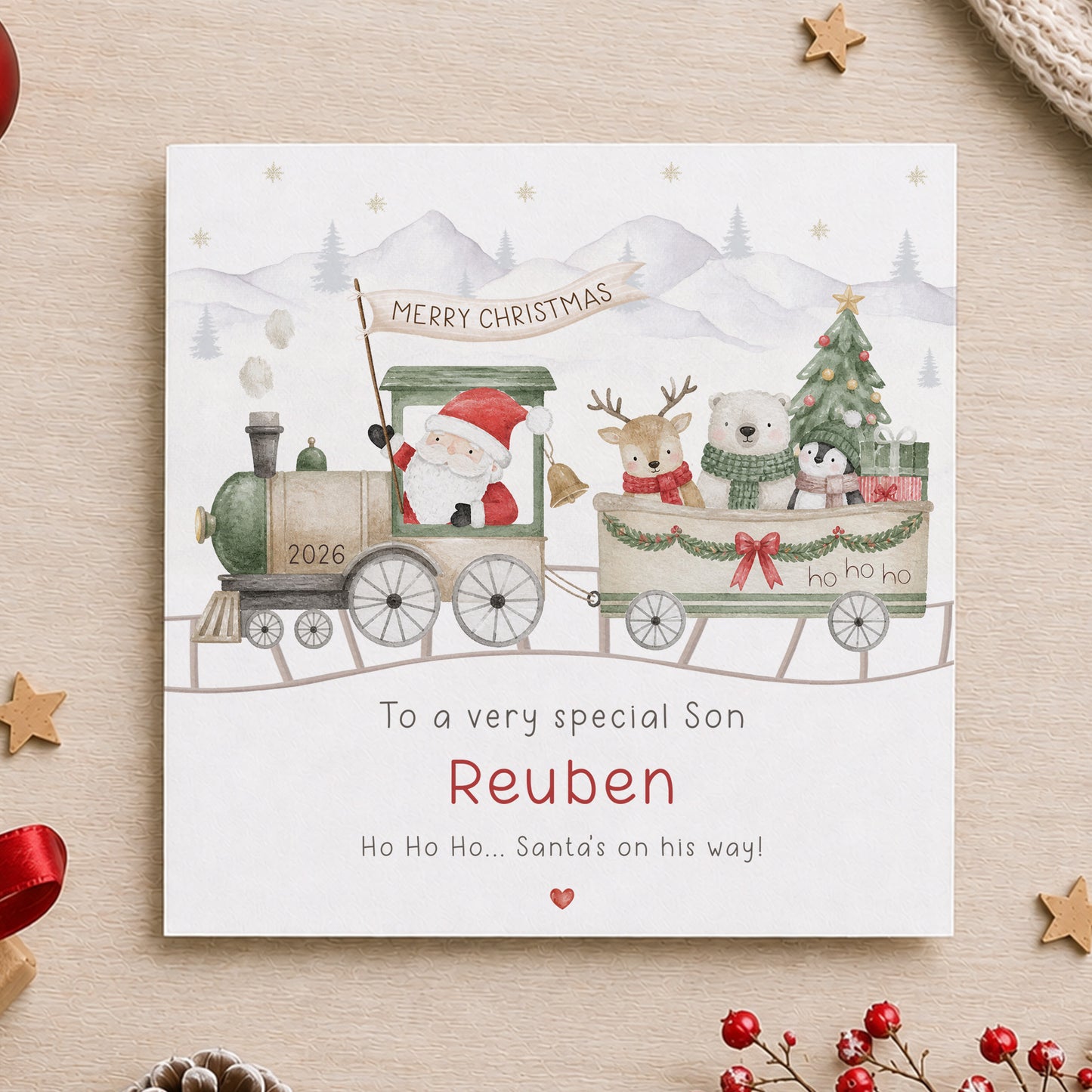 Personalised Santa Train Christmas Wrapping Paper