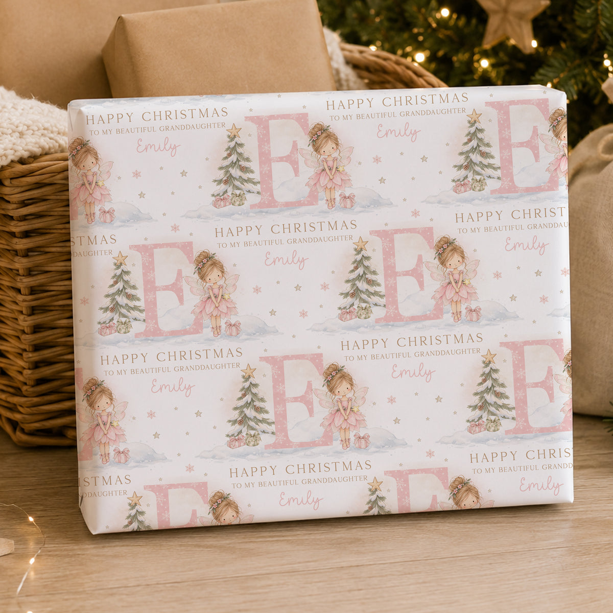 Personalised Daughter Christmas Card – Fairy Initial