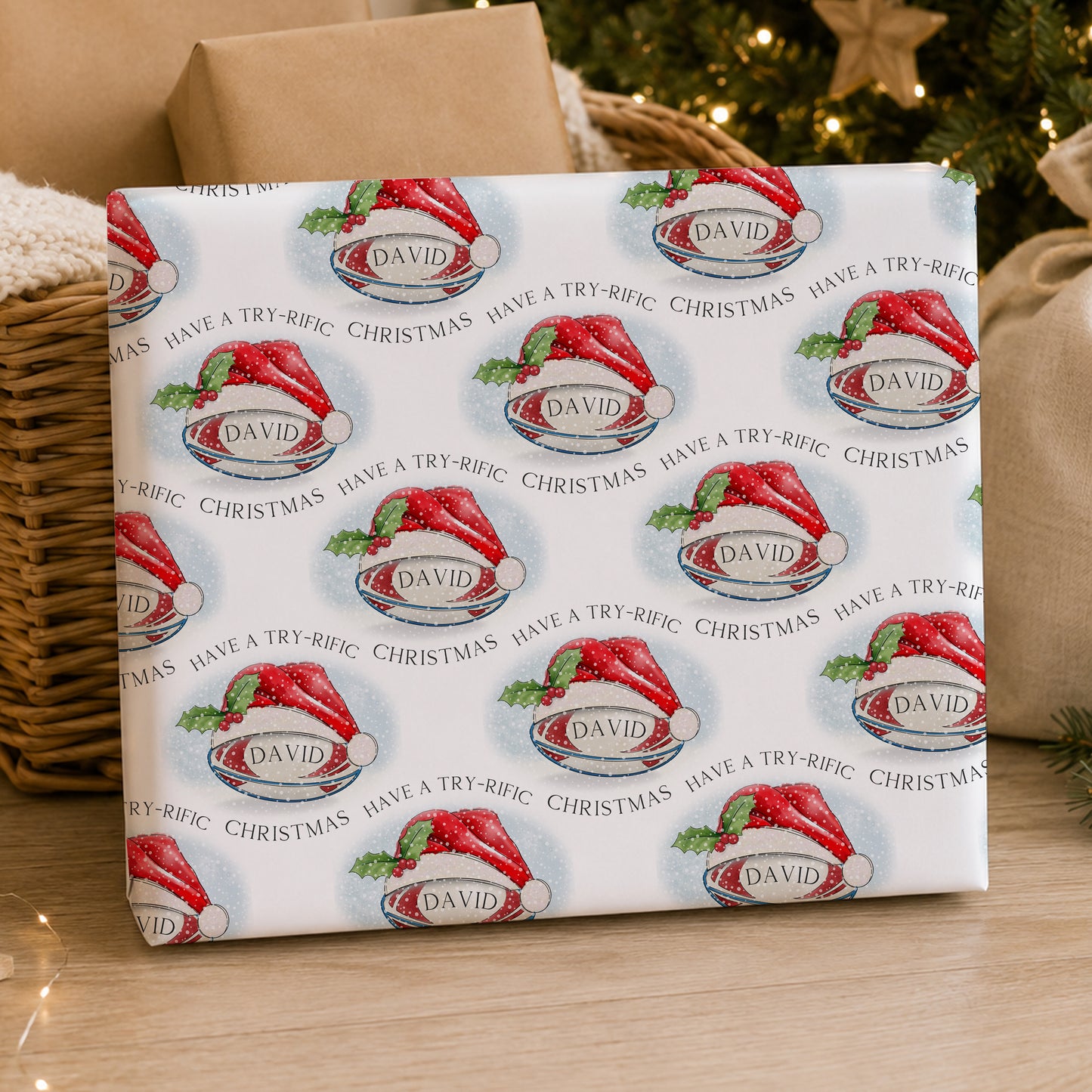 Personalised Rugby Christmas Card for Boys