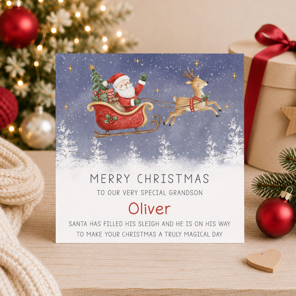Personalised Santa Christmas Card for Children