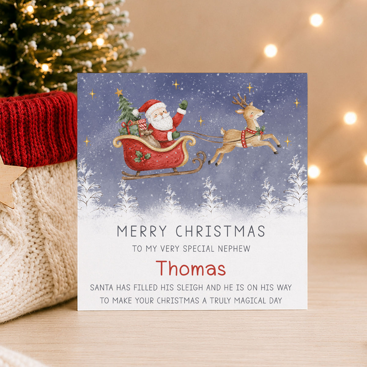 Personalised Santa Christmas Card for Children