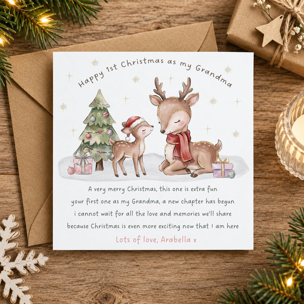 Personalised First Christmas as Grandma Card