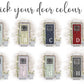 Door colour options available for personalised new home wrapping paper