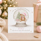 Personalised First Christmas Card – Teddy Bear Snow Globe