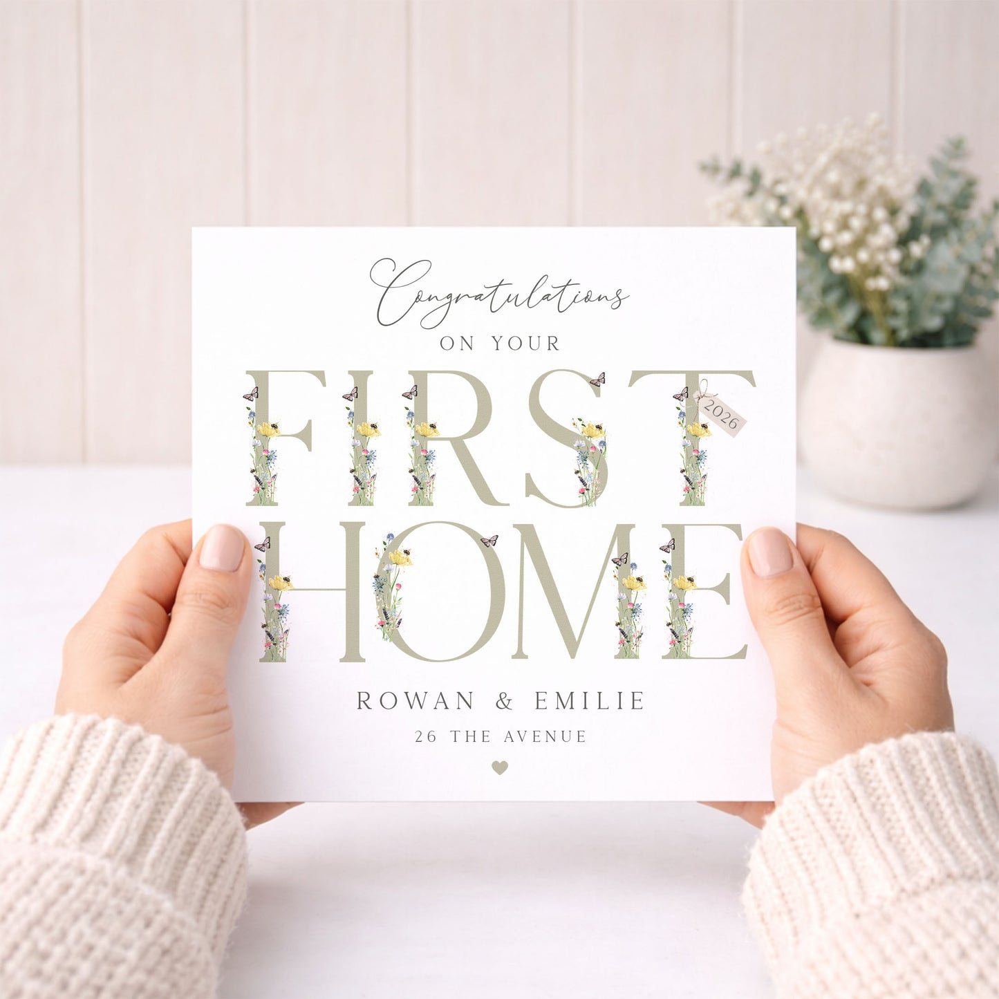 Personalised Wildflower New Home Card