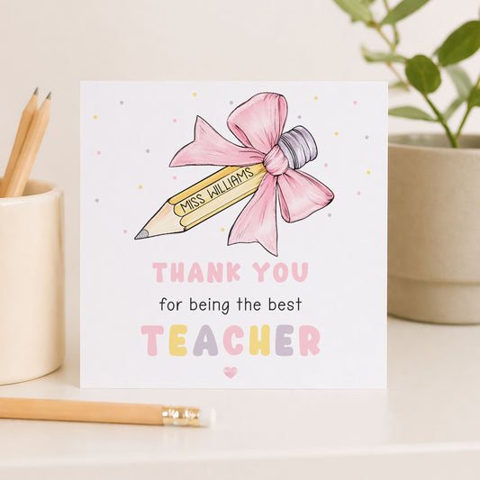 Personalised Teacher Appreciation Card