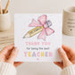 Personalised Teacher Appreciation Card
