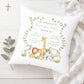 Personalised Safari Animals Christening Baptism Cushion