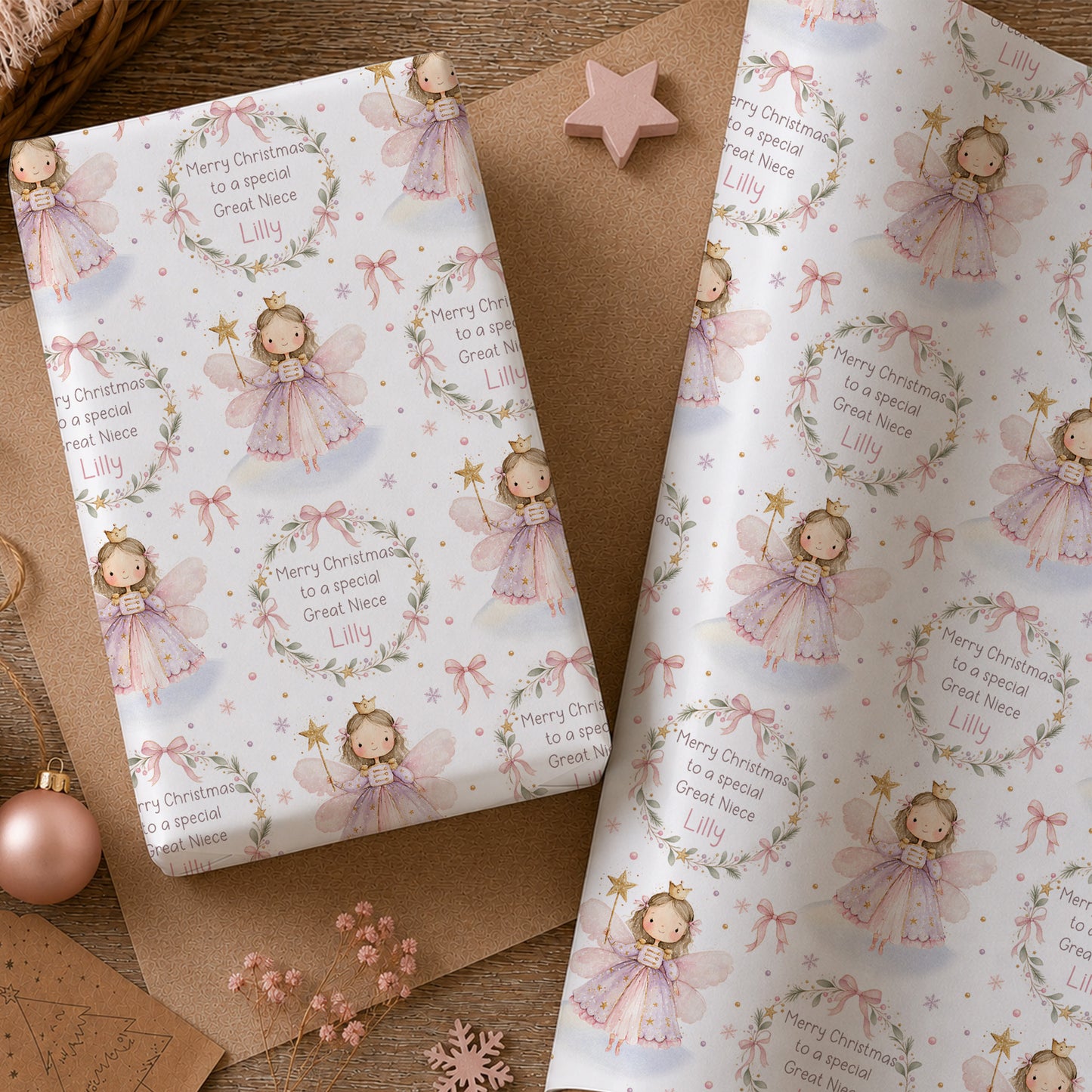 Personalised Granddaughter Christmas Card – Nutcracker Fairy Design