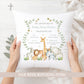 Personalised Safari Animals Christening Baptism Cushion
