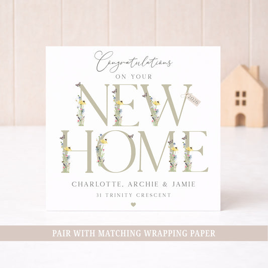 Personalised New Home Wildflower Card