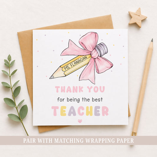 Personalised Teacher Appreciation Card