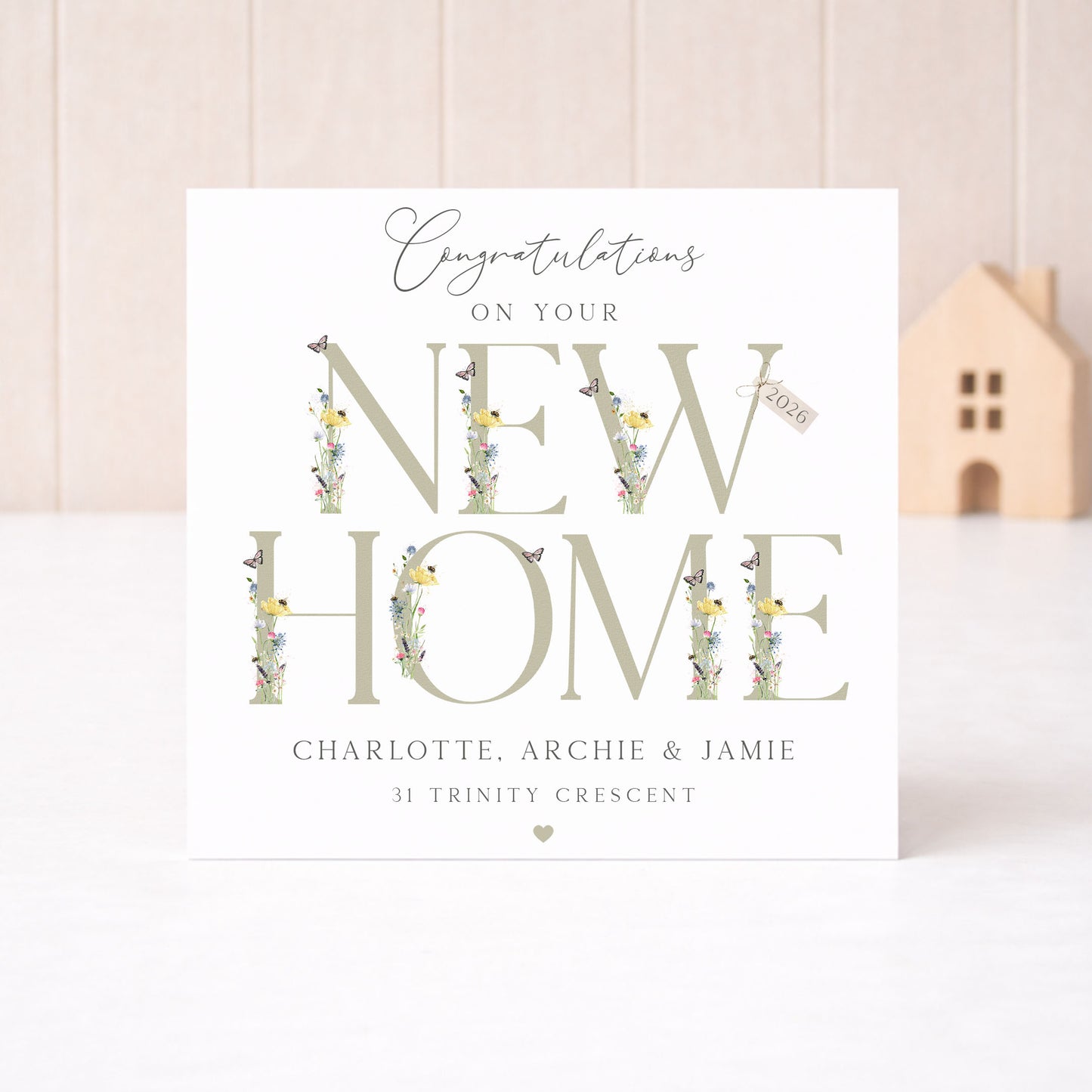 Personalised Wildflower New Home Card