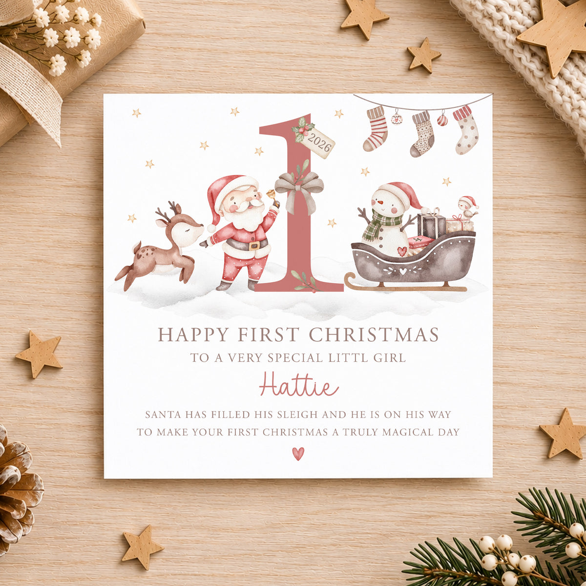 Personalised First Christmas Wrapping Paper – Baby's 1st Christmas
