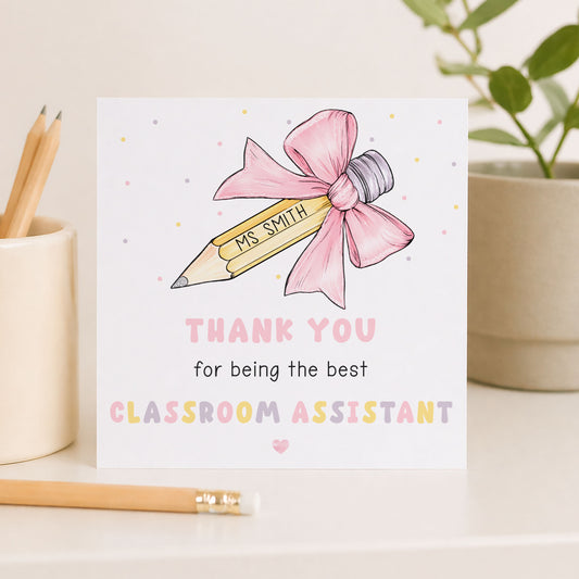The Best Classroom Assistant Personalised Card