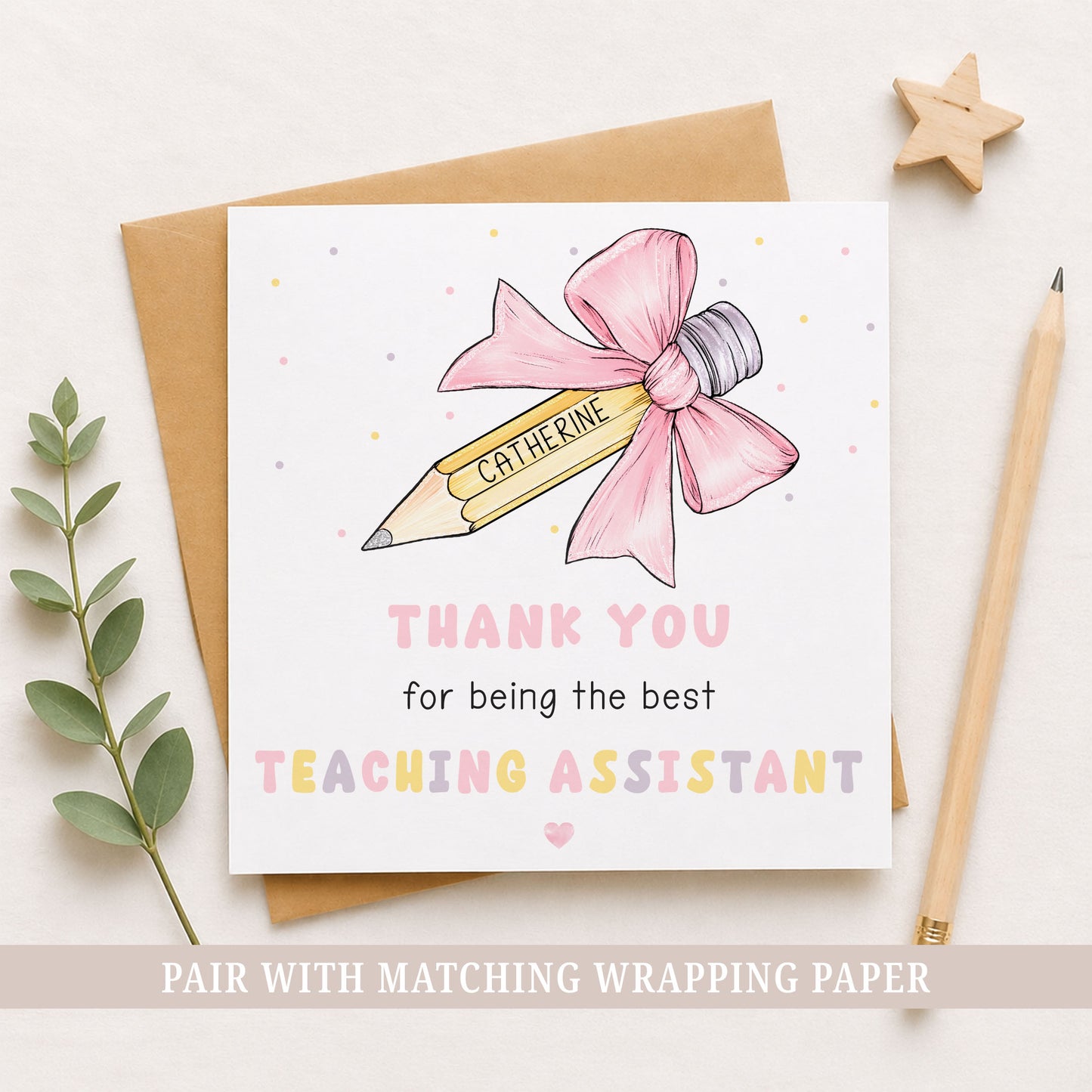 The Best Classroom Assistant Personalised Card
