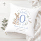 Personalised Blue Bunny Christening Baptism Cushion