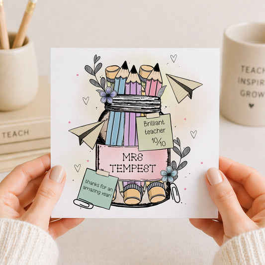 Thank You Card for Teacher Personalised
