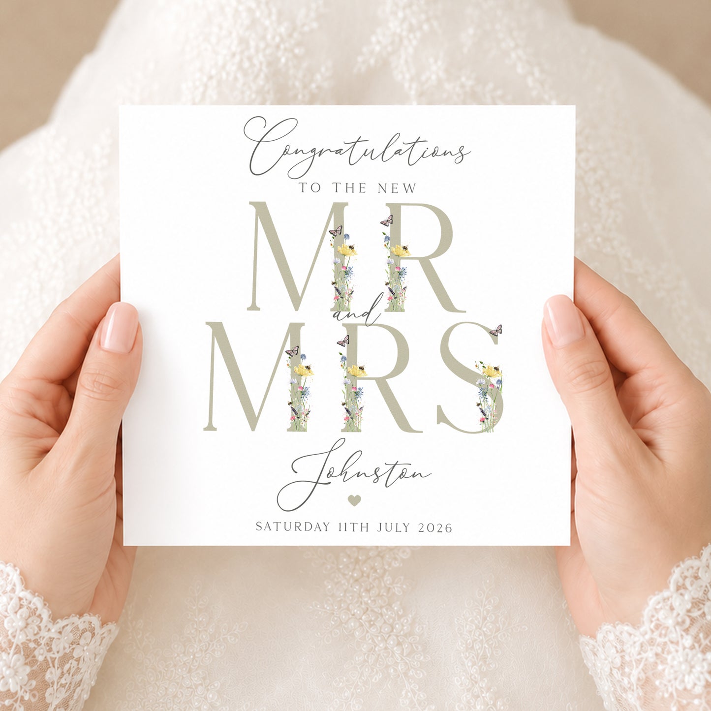 Personalised Mr & Mrs Wedding Card