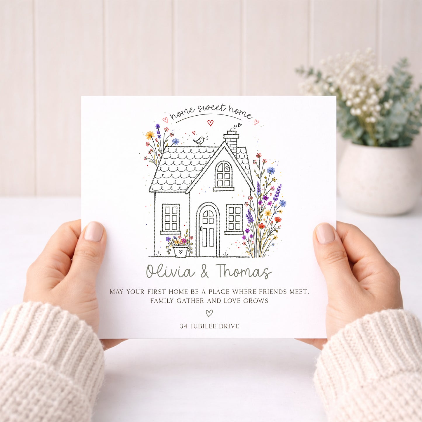 Personalised Home Sweet Home Wrapping Paper
