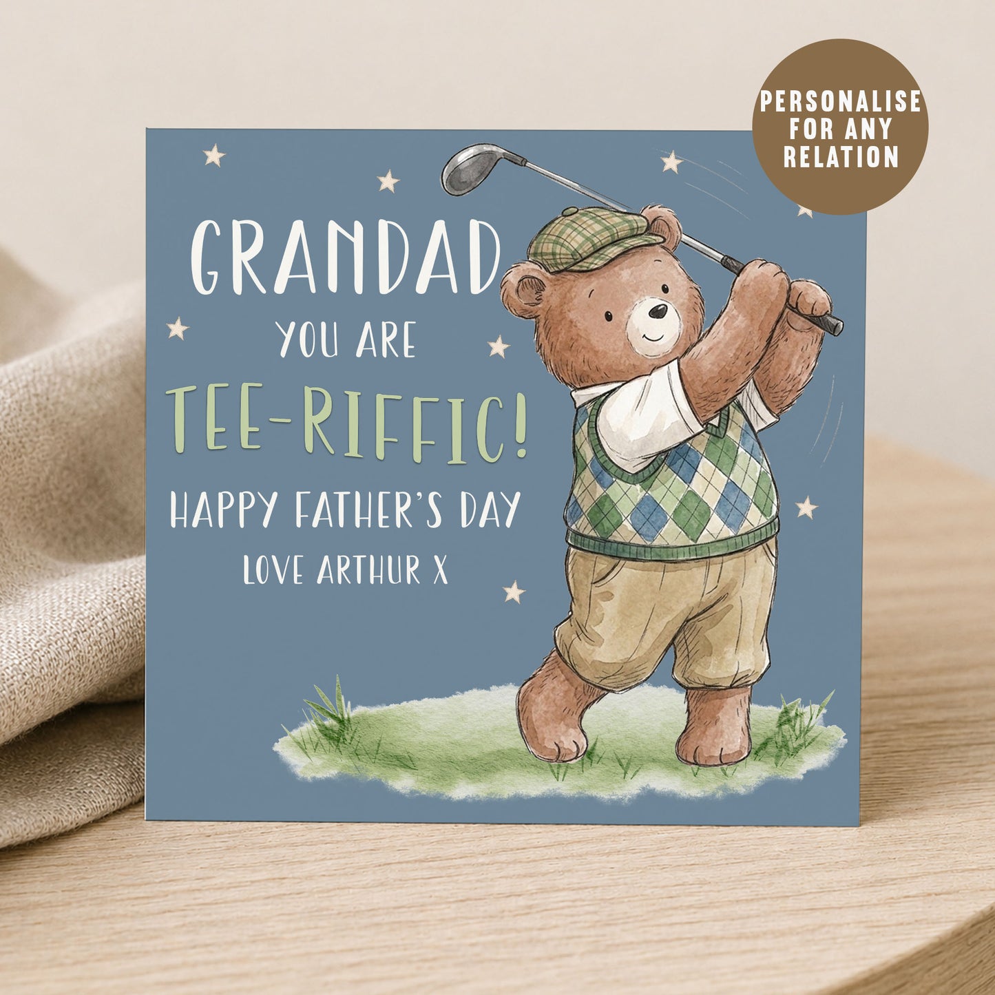 Personalised Tee-Riffic Father's Day Card