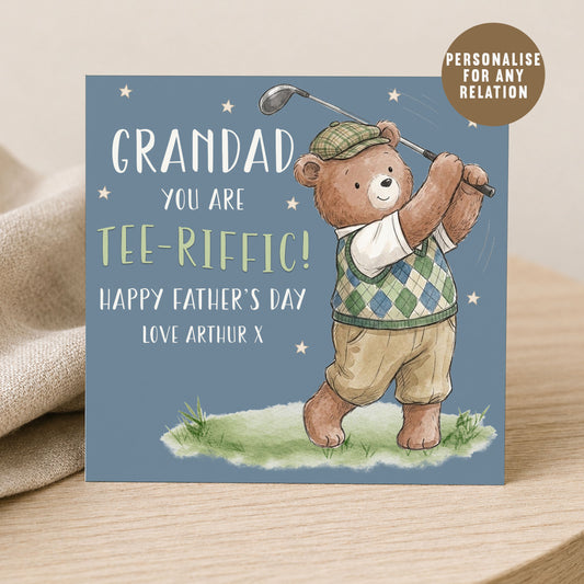 Personalised Tee-Riffic Father's Day Card