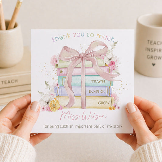 Personalised Thank You Card for Teacher