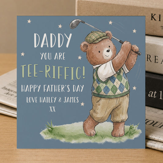 Personalised Tee-Riffic Father's Day Card