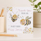 Personalised Cute Bee Thank You Teacher Card