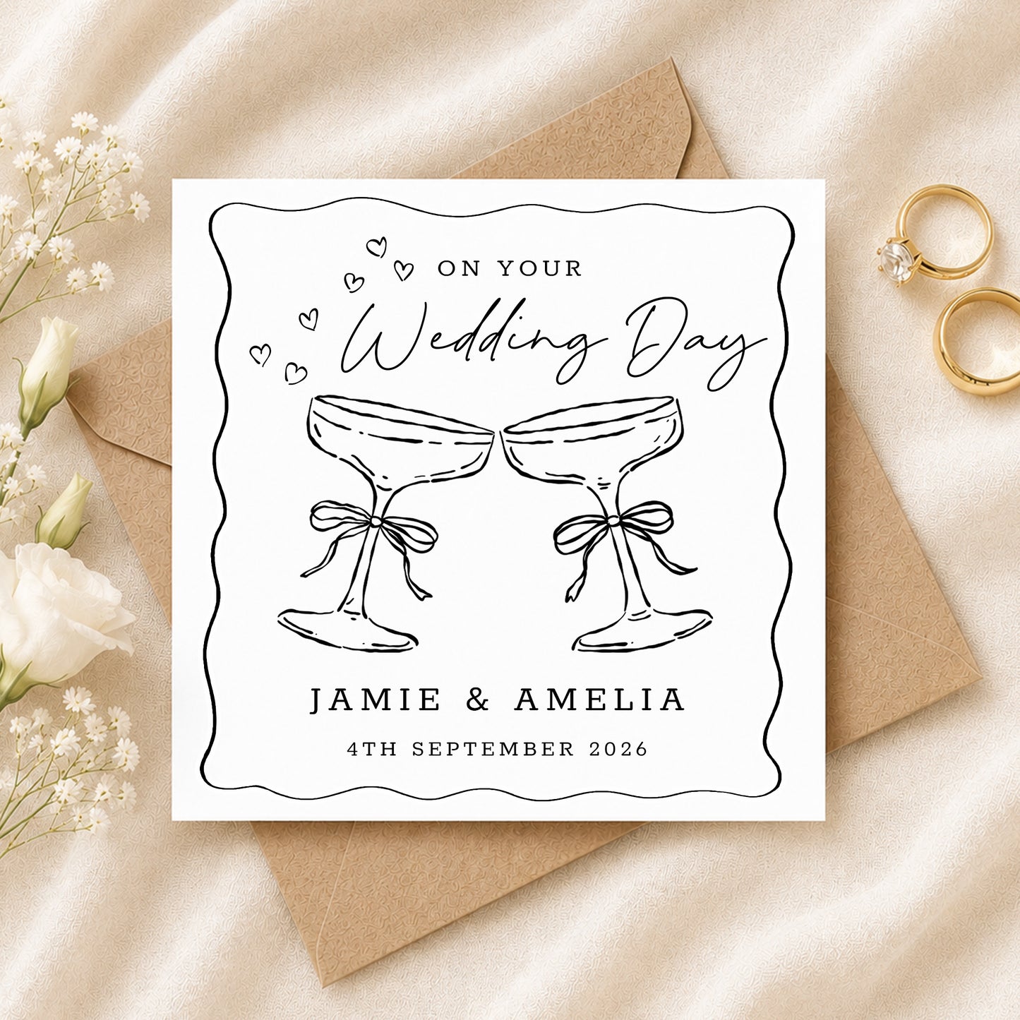 Personalised Wedding Wrapping Paper Champagne Glass