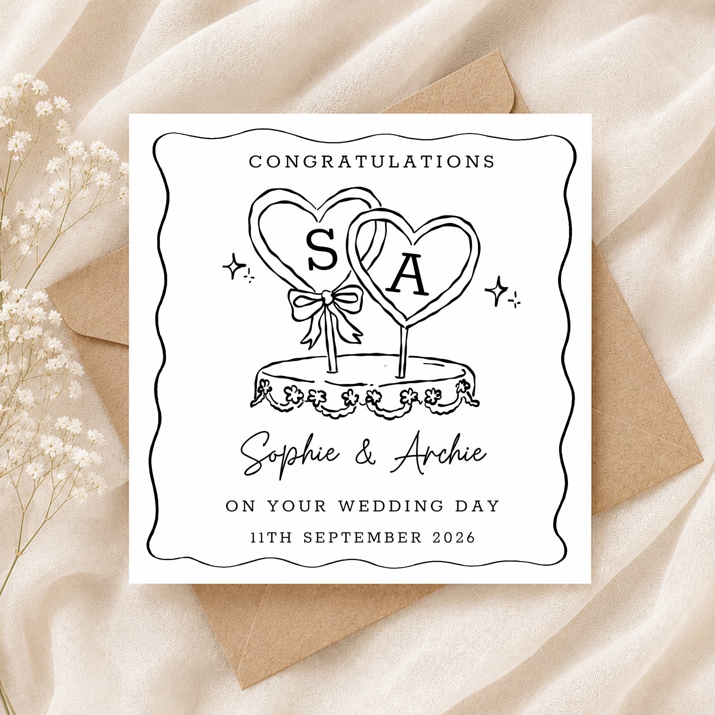 Personalised Wedding Cake Wedding Card