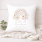 Personalised Pink Rainbow Christening Baptism Cushion