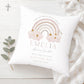Personalised Pink Rainbow Christening Baptism Cushion