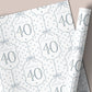 Personalised 40th Birthday Blue Floral Number Wrapping Paper