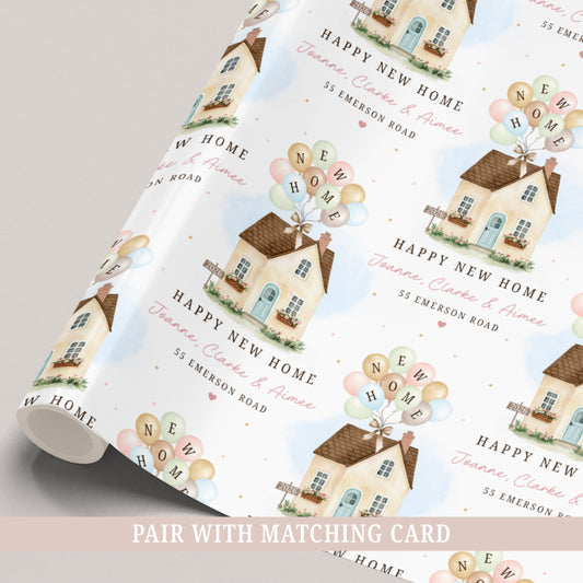 Personalised New Home Balloons Wrapping Paper