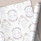 Personalised Girl's Christening Baptism Naming Day Floral Wreath Wrapping Paper