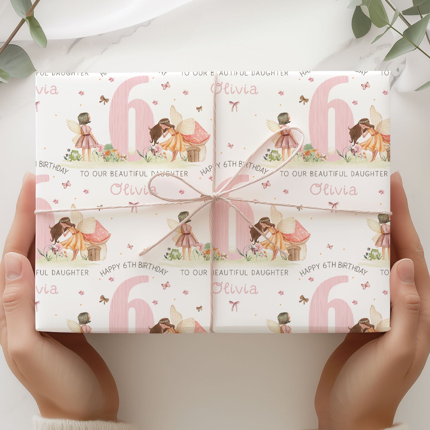 Personalised Girl's Fairy Birthday Gift Wrapping Paper