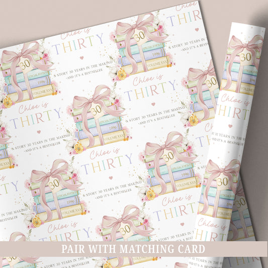 Personalised 30th Birthday Wrapping Paper