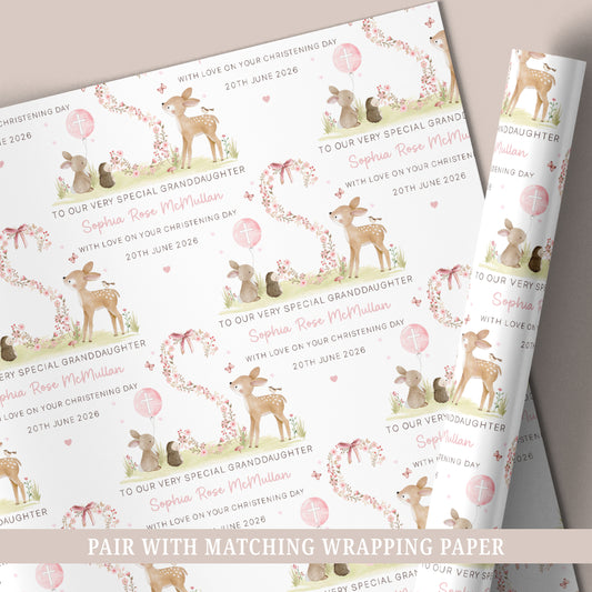 Personalised Daughter Christening, Baptism Wrapping Paper