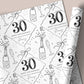 Personalised Black & White 30th Birthday Wrapping Paper