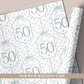 Personalised 50th Birthday Blue Floral Number Wrapping Paper