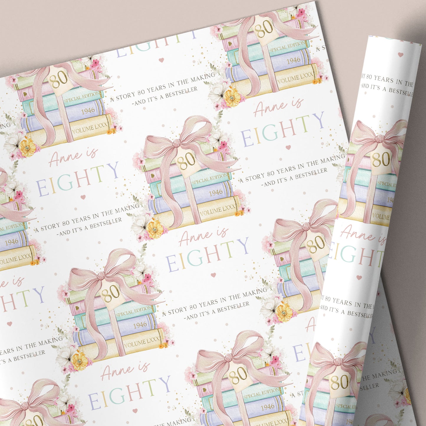 Personalised 80th Birthday Card Book Lover